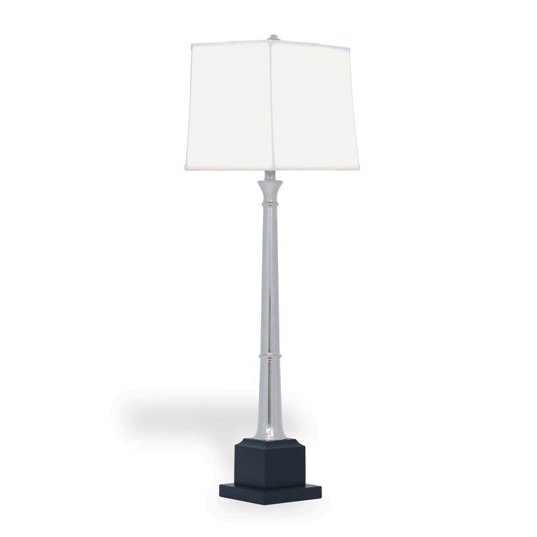 Kensington Nickel Buffet Table Lamp Set with Rectangular Shades