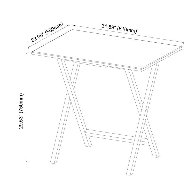 Caramel Bamboo Folding Desk with Rounded Edges