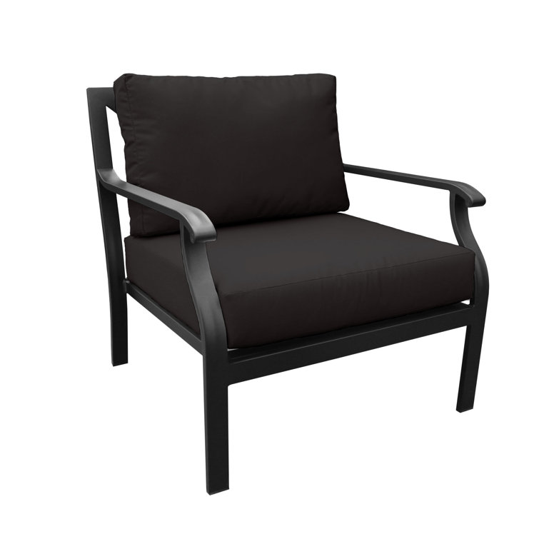 Onyx Matte Black Aluminum Lounge Chair with Acrylic Cushions