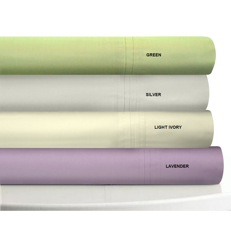 Twin Light Ivory Egyptian Cotton Percale Sheet Set