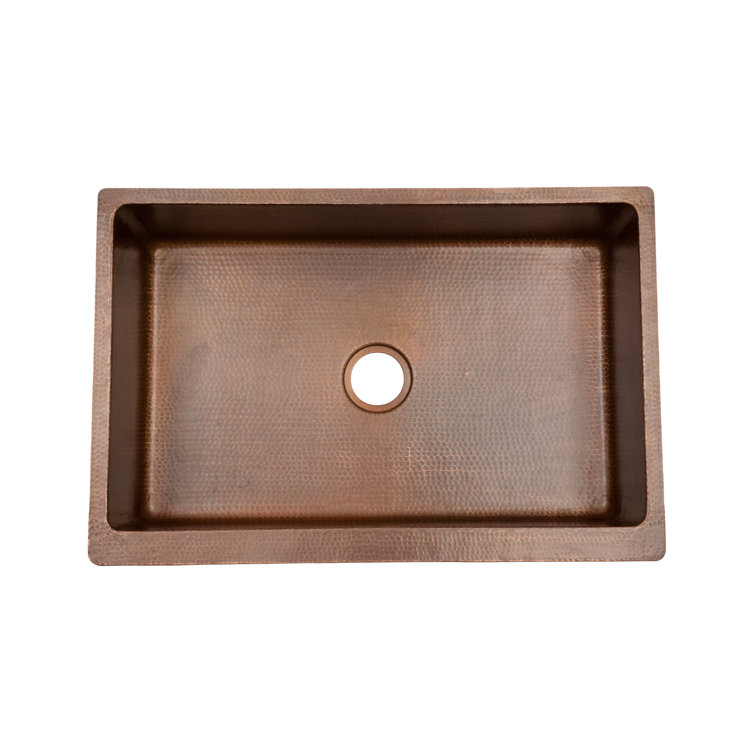 33" Hammered Antique Copper Farmhouse Kitchen Sink