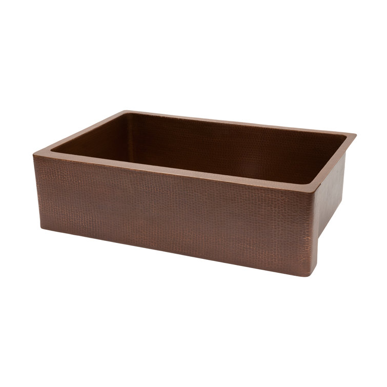 33" Hammered Antique Copper Farmhouse Kitchen Sink
