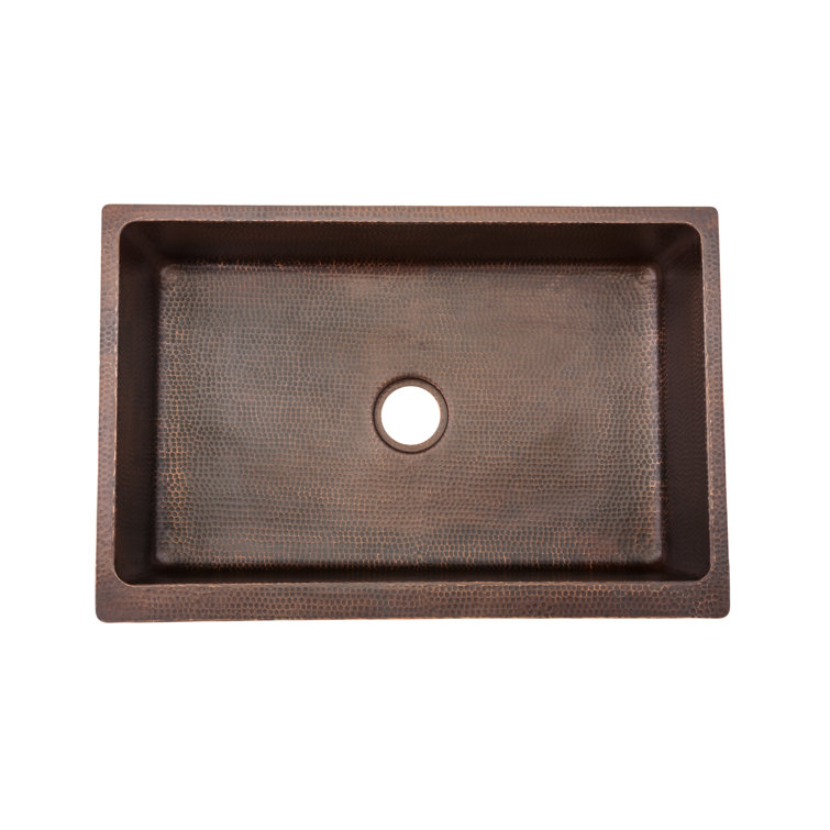 33" Hammered Copper Farmhouse Apron Front Kitchen Sink
