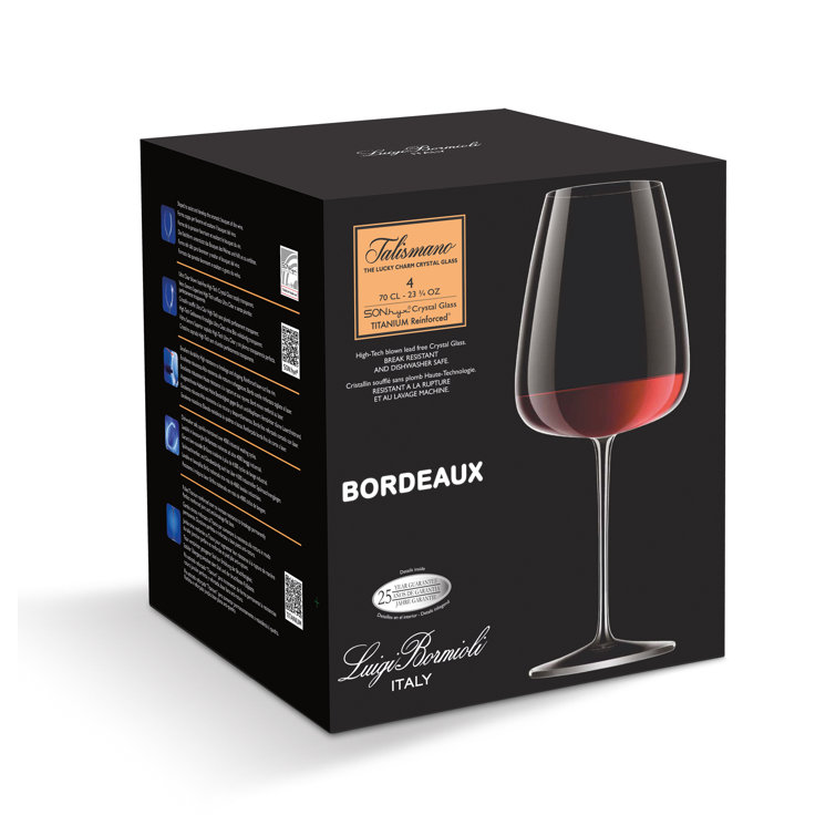 Luigi Bormioli 23.75 oz Clear Crystal Wine Glass Set of 4