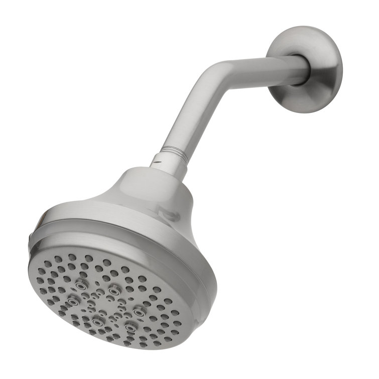 Brushed Nickel LED Shower Head with Temperature Sensor and Wave Control