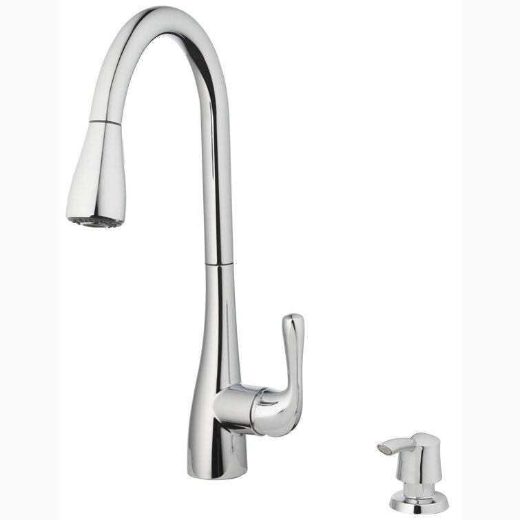 Chrome Pull-Down Kitchen Faucet with Soap Dispenser