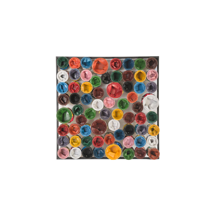 Large Multicolor Recycled Paint Can Wall Art