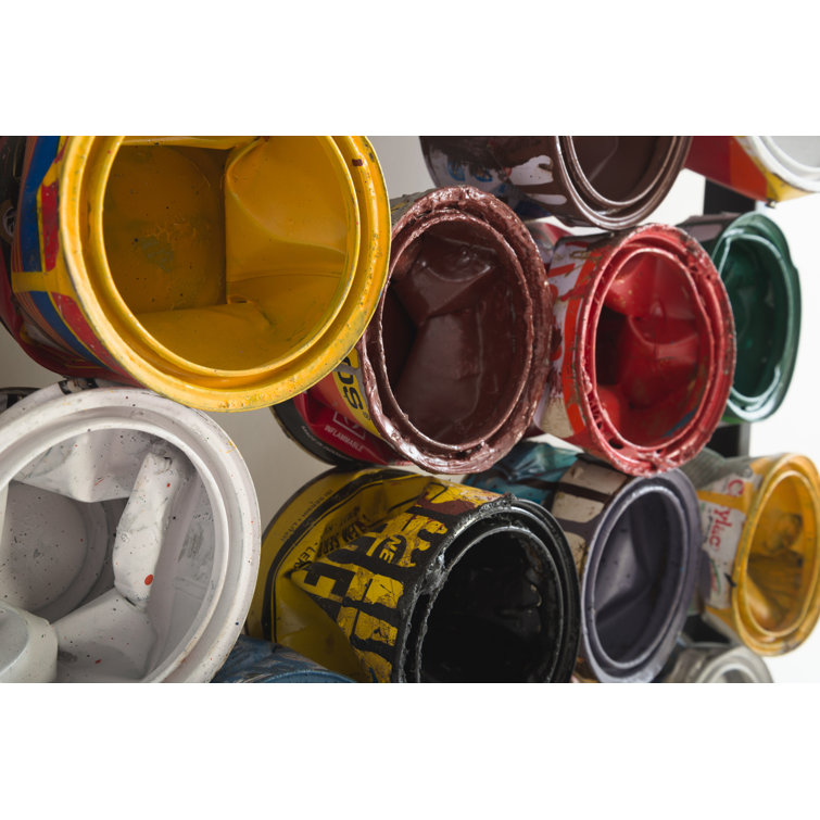 Large Multicolor Recycled Paint Can Wall Art