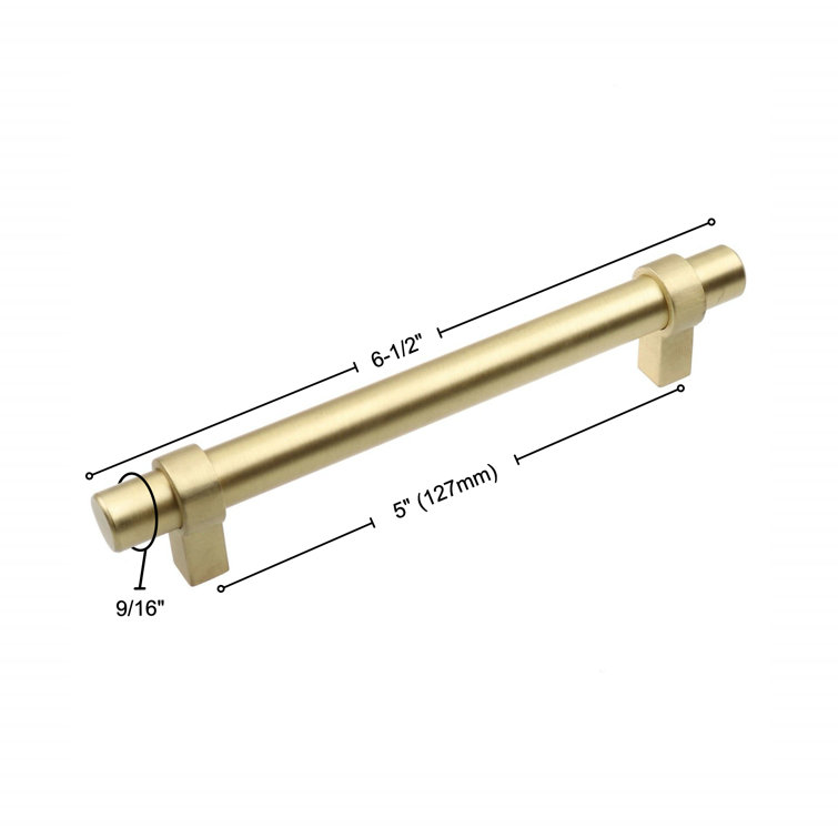 5-Inch Satin Gold Modern Bar Pull with Mounting Hardware