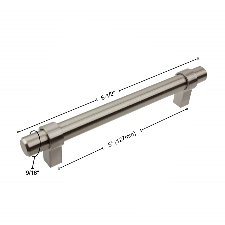 Brushed Stainless Steel 5-Inch Modern Bar Pull