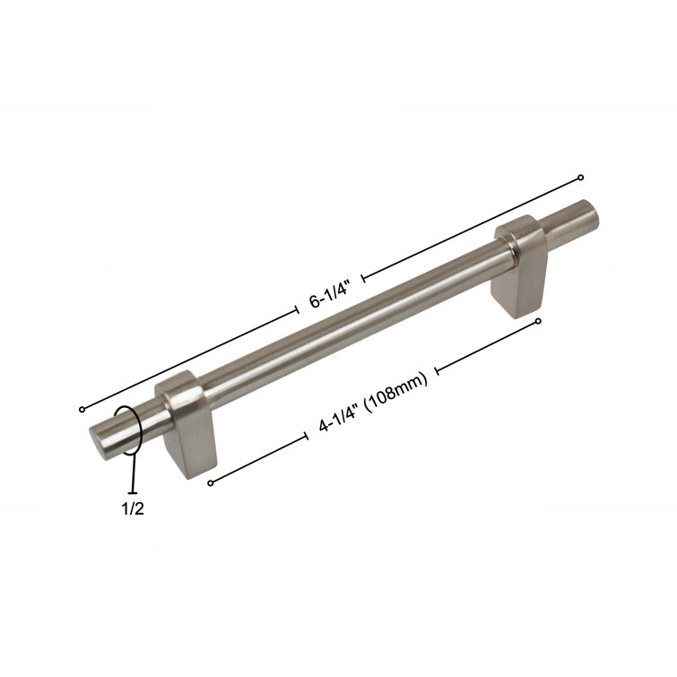 Satin Nickel 4-1/4" T-Bar Cabinet Pull