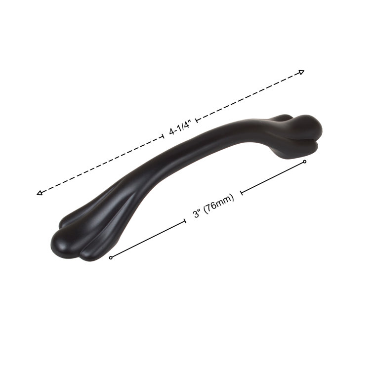 Matte Black Rustic Arch Cabinet Pull with Mounting Hardware