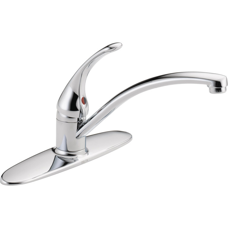 Chrome Single-Handle Kitchen Sink Faucet with 3-Hole Installation