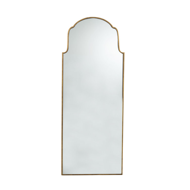 Tall Gold Metal Arched Wall Mirror