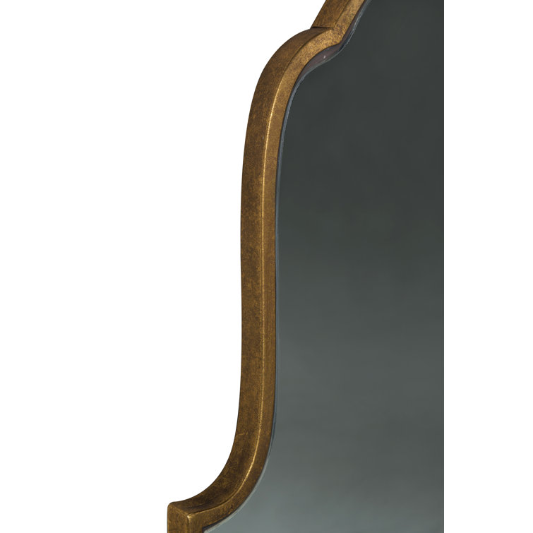 Tall Gold Metal Arched Wall Mirror