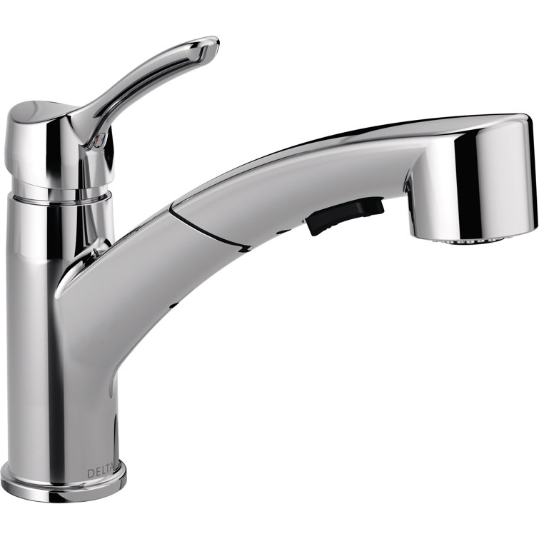 Chrome Single Handle Pull-Out Sprayer Kitchen Faucet