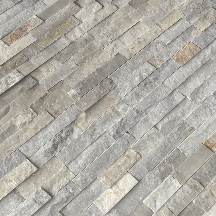 Sunset Silver 6" x 24" Stacked Natural Stone Wall Tile