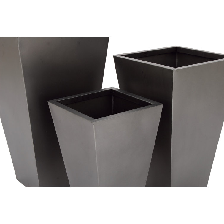 Gray Tall Modern Indoor/Outdoor Planter Set of 3