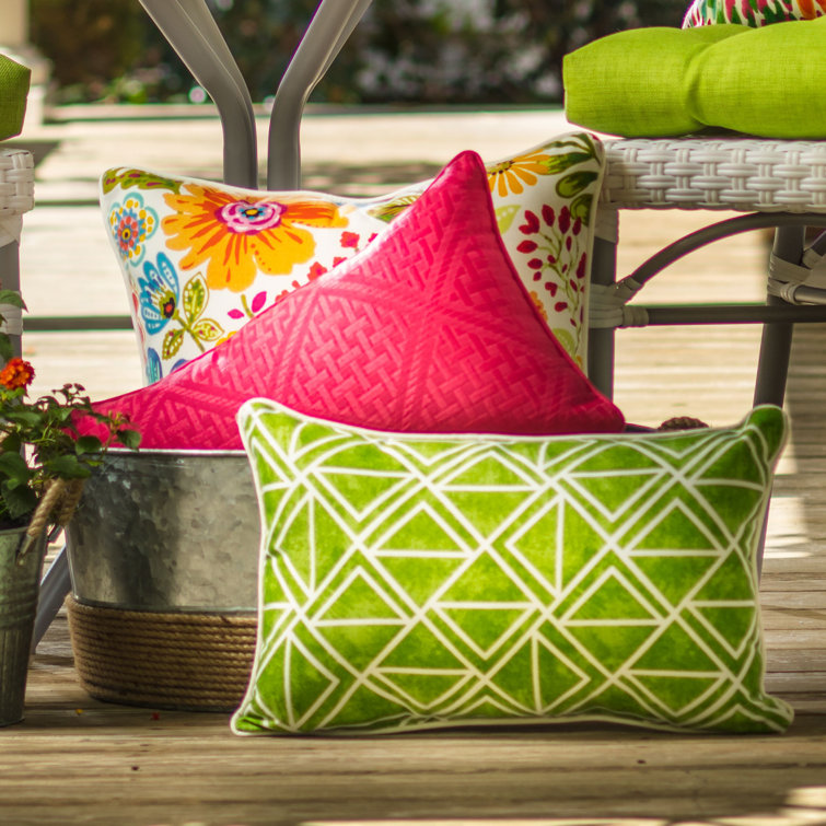 Bright Floral Multicolor Indoor/Outdoor Throw Pillow Set