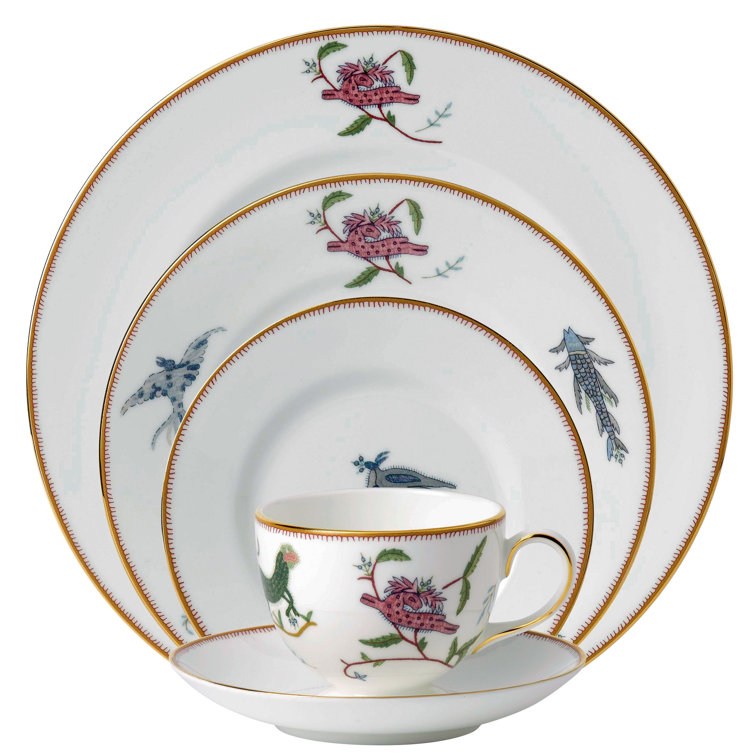 White Porcelain Mythical Creatures 5-Piece Place Setting