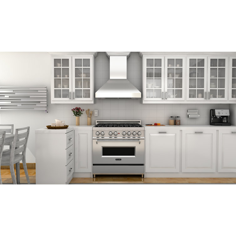 30" Stainless Steel Convertible Wall Mount Range Hood with Charcoal Filter