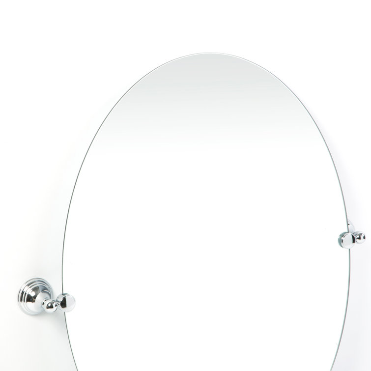 Charlotte Frameless Oval Polished Wall Mounted Vanity Mirror