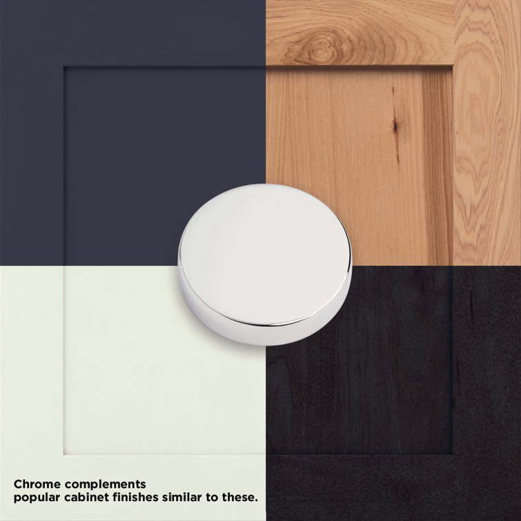 Modern Polished Chrome Steel Bar Pull with Mounting Hardware