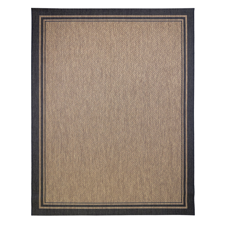 Havana Brown 5' x 7' Stain-Resistant Synthetic Flat Woven Rug