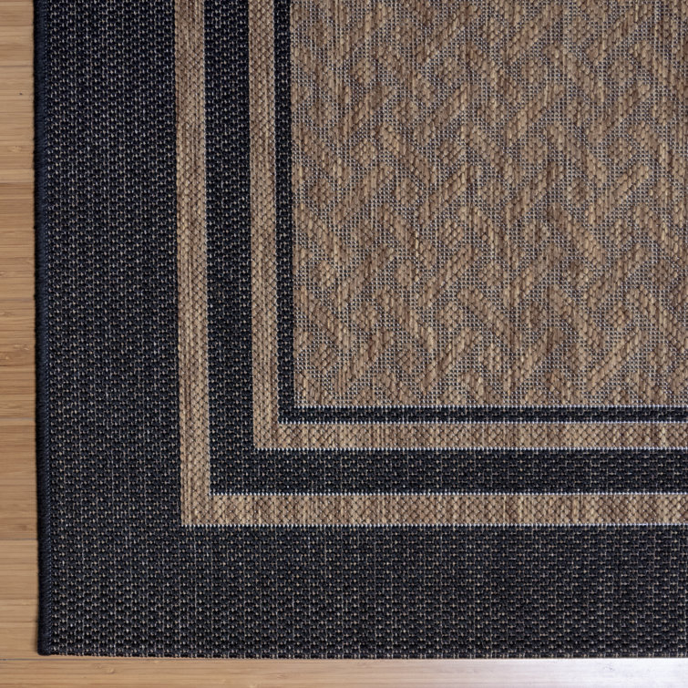 Havana Brown 5' x 7' Stain-Resistant Synthetic Flat Woven Rug