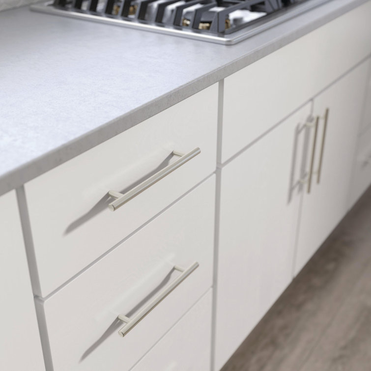 Brushed Steel Modern Bar Pull with Mounting Hardware