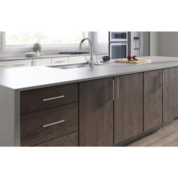 Brushed Steel Modern Bar Pull with Mounting Hardware