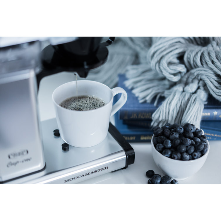 Sleek Silver Moccamaster 10oz Single-Serve Coffee Maker with Auto Shutoff
