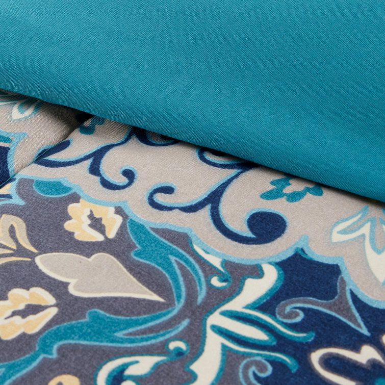 Granada Blue Reversible Microfiber Full Comforter Set
