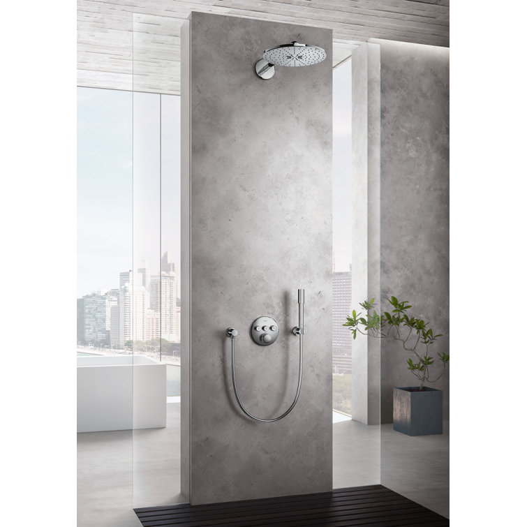 Moon White Metal Wall-Mounted Shower Trim with Push-button Diverter