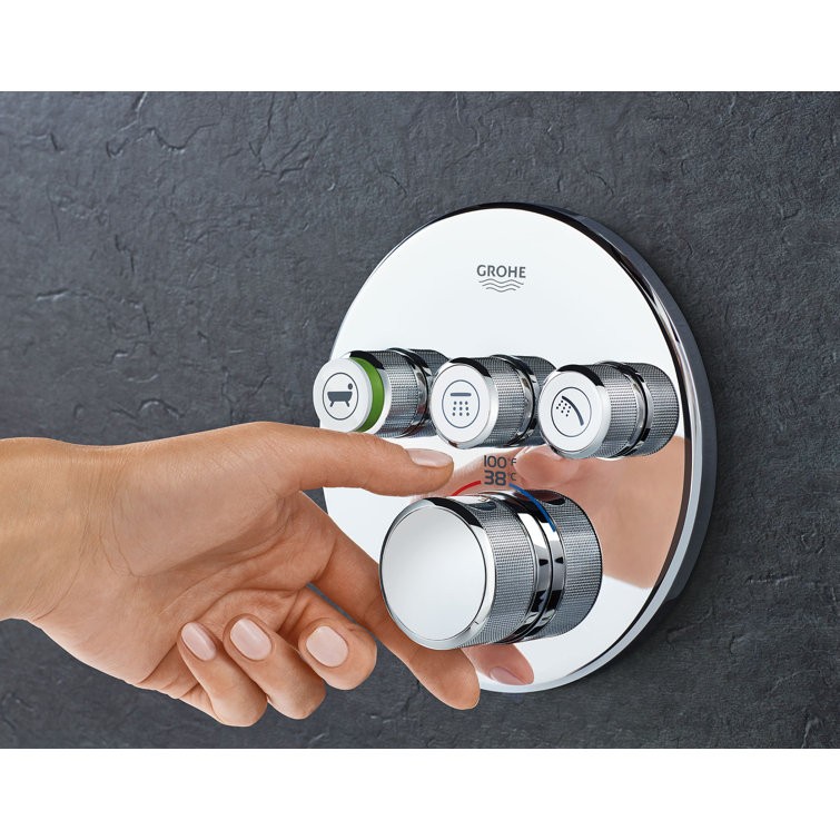 Grohtherm Starlight Chrome Triple-Function Shower Valve Trim Kit