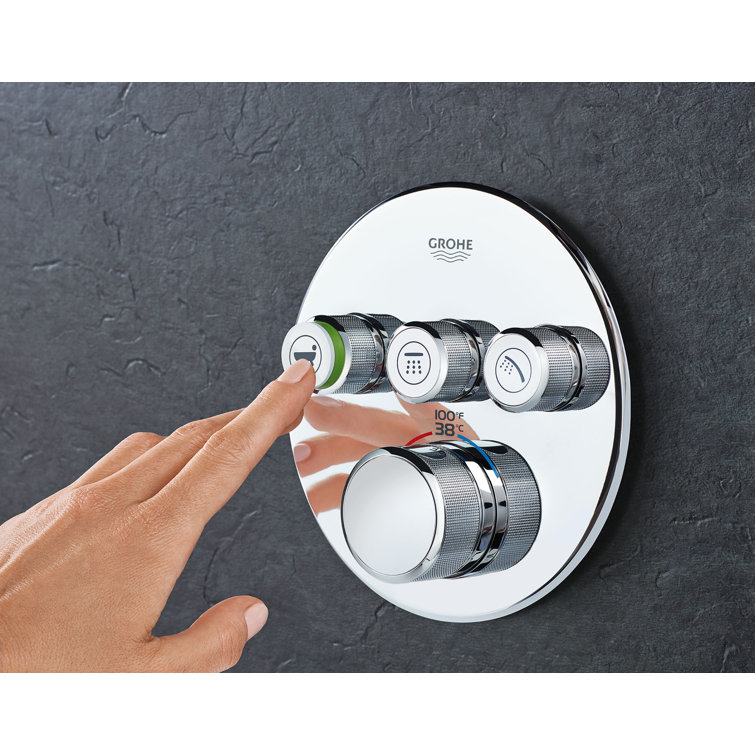 Grohtherm Starlight Chrome Triple-Function Shower Valve Trim Kit