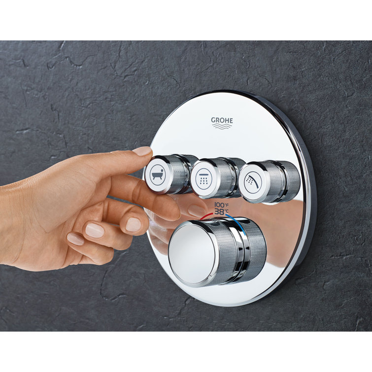 Grohtherm Starlight Chrome Triple-Function Shower Valve Trim Kit