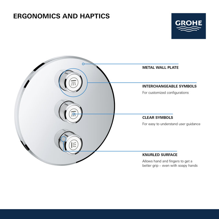 Modern Brushed Nickel Wall-Mounted Shower Trim with SmartControl
