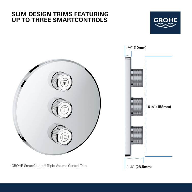 Modern Brushed Nickel Wall-Mounted Shower Trim with SmartControl