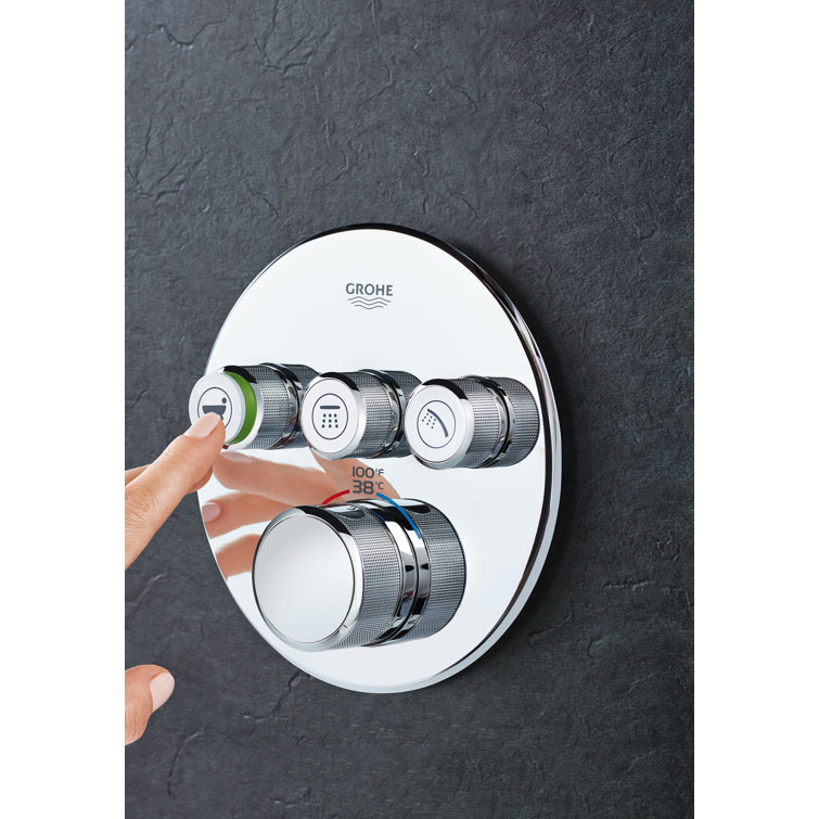 Grohtherm Starlight Chrome Triple-Function Shower Valve Trim Kit