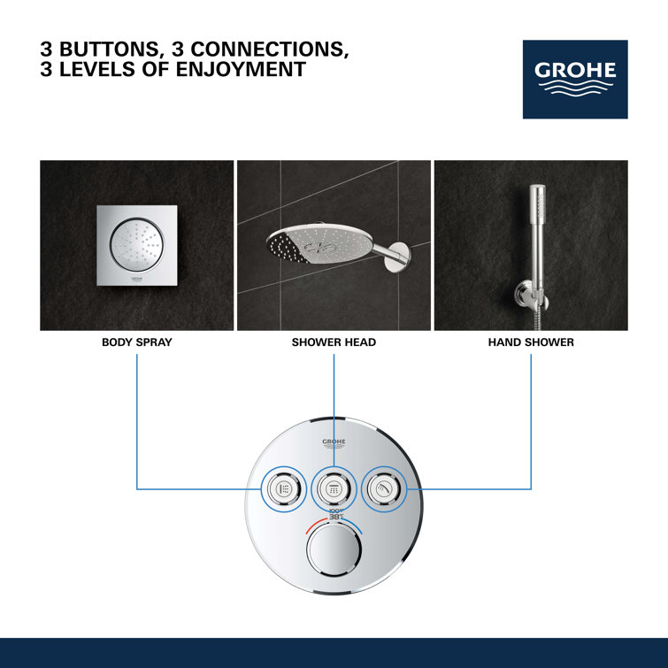 Grohtherm Starlight Chrome Triple-Function Shower Valve Trim Kit