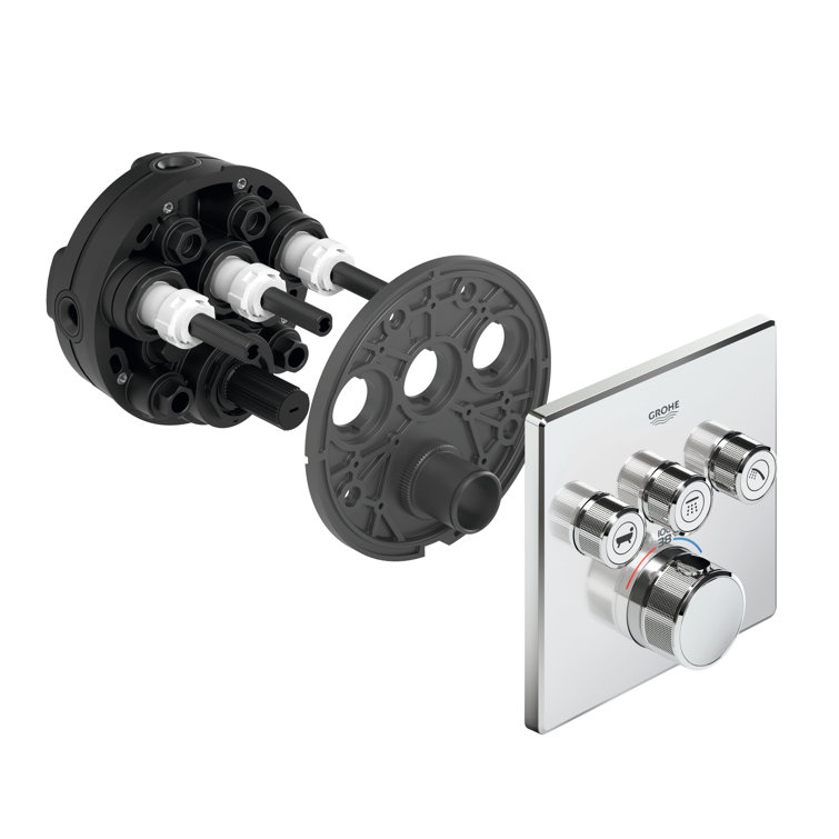 Grohtherm SmartControl Black Wall-Mounted Thermostatic Trim