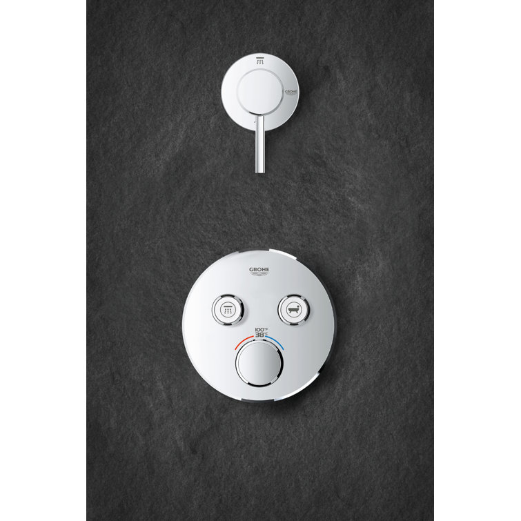 Chrome Dual-Function Wall-Mounted Shower Valve Trim