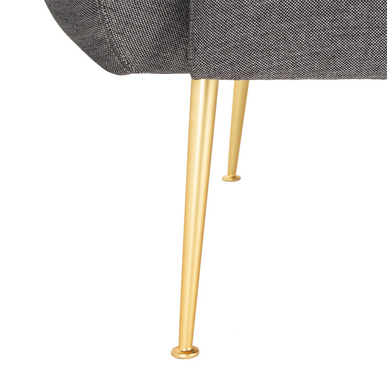 Modern Gray Stone and Gold 55" Stationary Loveseat