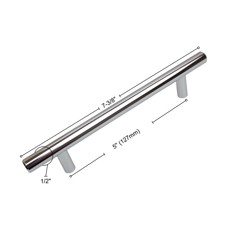 Polished Chrome 6-5/16" Modern Cabinet Bar Pulls Multipack