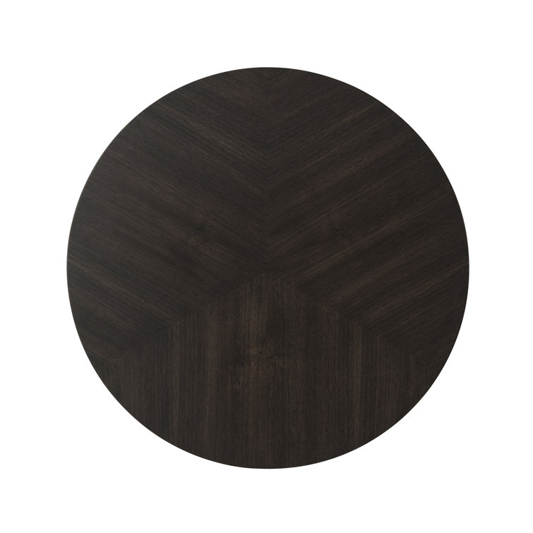 Beechwood Round Side Table with Black Metal Inlay by Anthony Cox