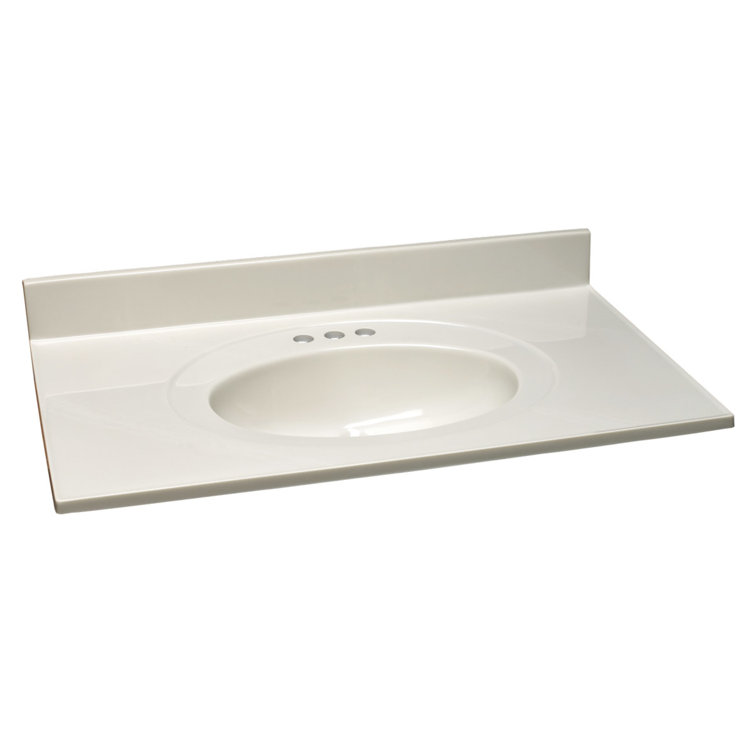 Ivory Swirl 37-Inch Cultured Marble Vanity Top with Backsplash