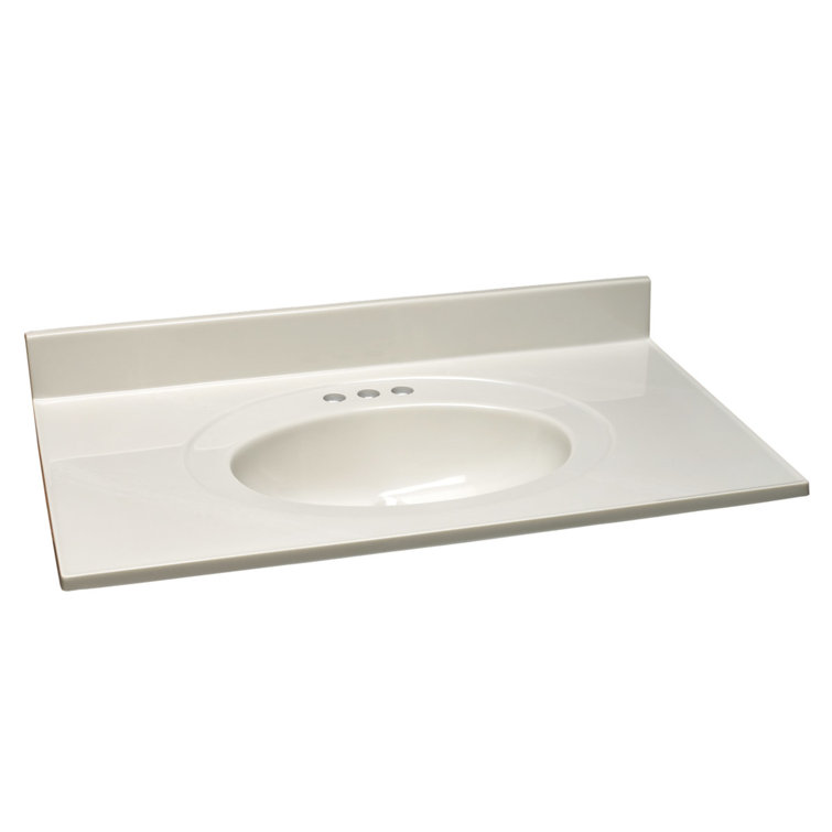 Ivory Swirl 37-Inch Cultured Marble Vanity Top with Backsplash
