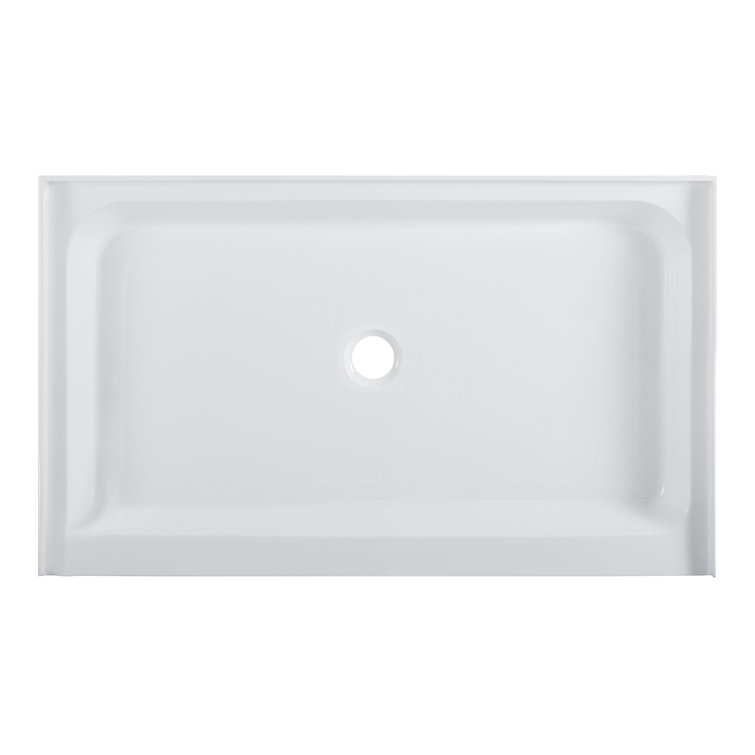 Voltaire 48" x 32" White Acrylic Shower Base with Center Drain