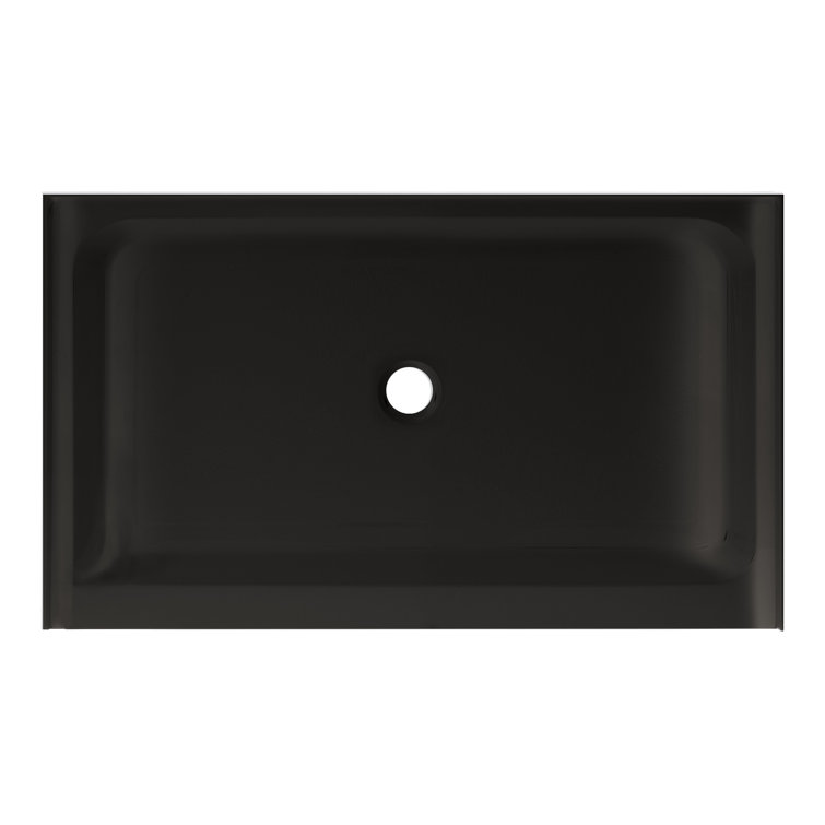 Voltaire 48" x 32" Black Acrylic Single-Threshold Shower Base